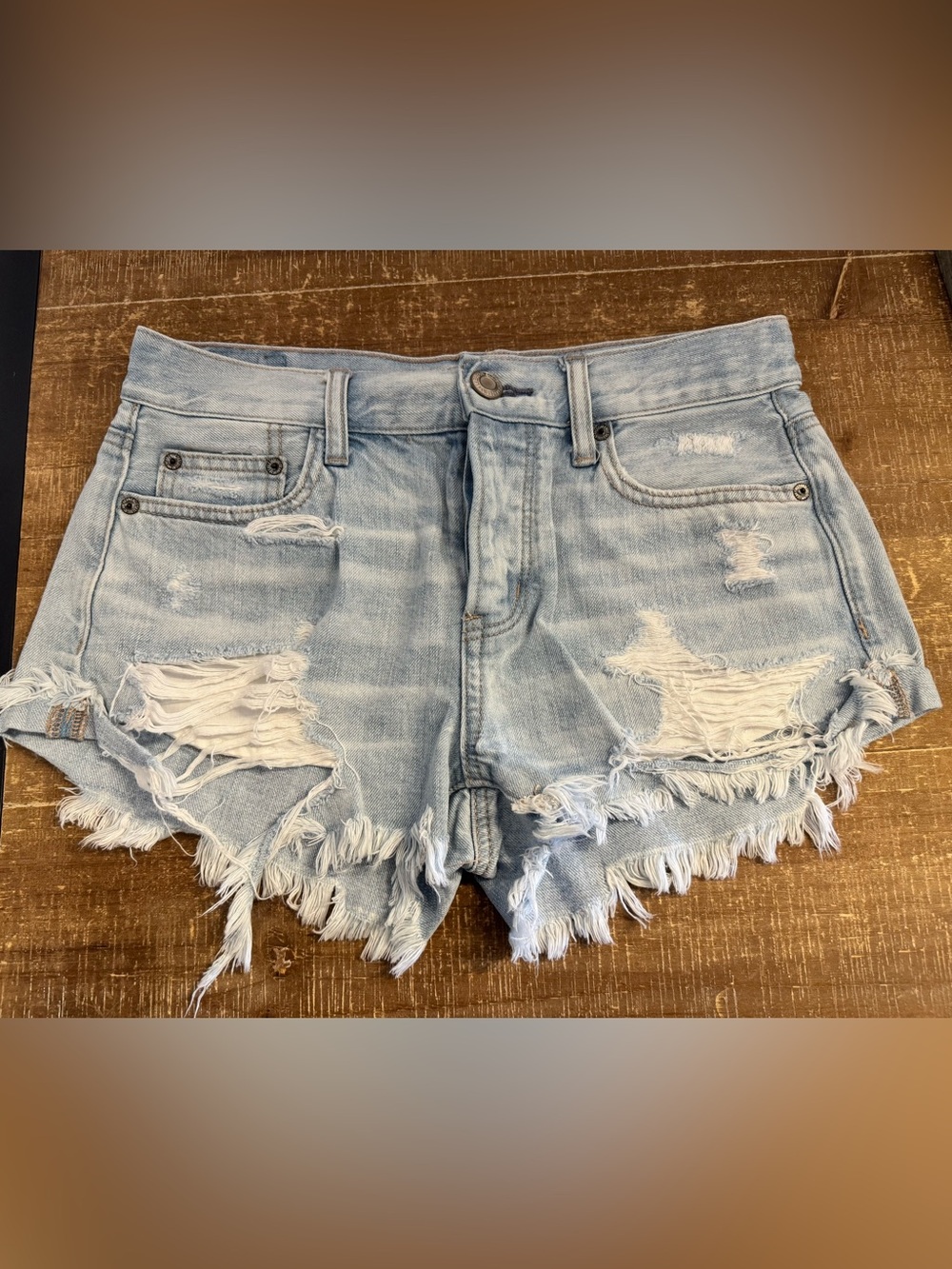 American Eagle Light Blue Distressed Denim Women’s Shorts